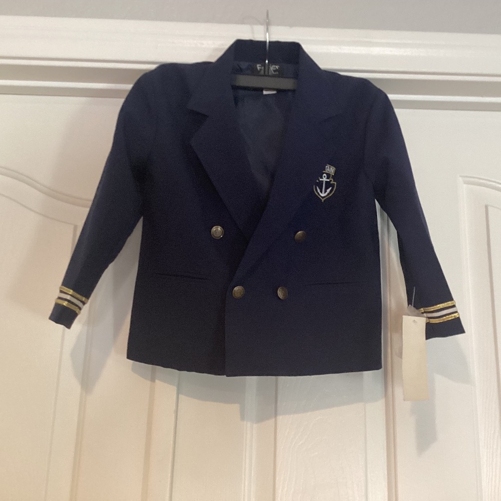 Fouger Youth Jacket, Size 5, Color Blue, White, Gold NWT